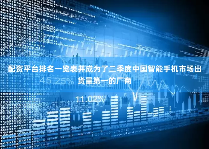 配资平台排名一览表并成为了二季度中国智能手机市场出货量第一的厂商