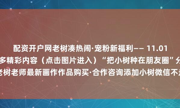 配资开户网老树凑热闹·宠粉新福利—— 11.01—11.17 ——立即收藏更多精彩内容(点击图片进入)“把小树种在朋友圈”分享老树老师最新画作作品购买·合作咨询添加小树微信不走丢点赞|分享|收藏传递生活的诗意