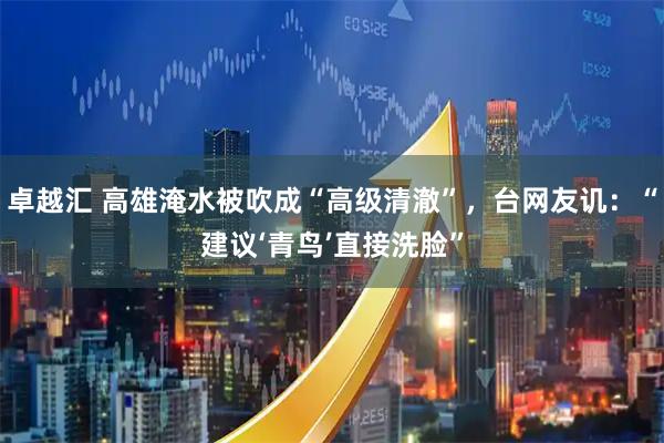 卓越汇 高雄淹水被吹成“高级清澈”，台网友讥：“建议‘青鸟’直接洗脸”